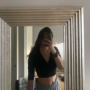 fancy black cropped top
